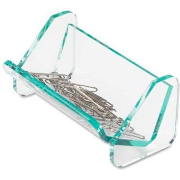 Lorell Lorell® Paper Clip Holder 3-7/8" x 2-1/2" Transparent with Green Tint 80660